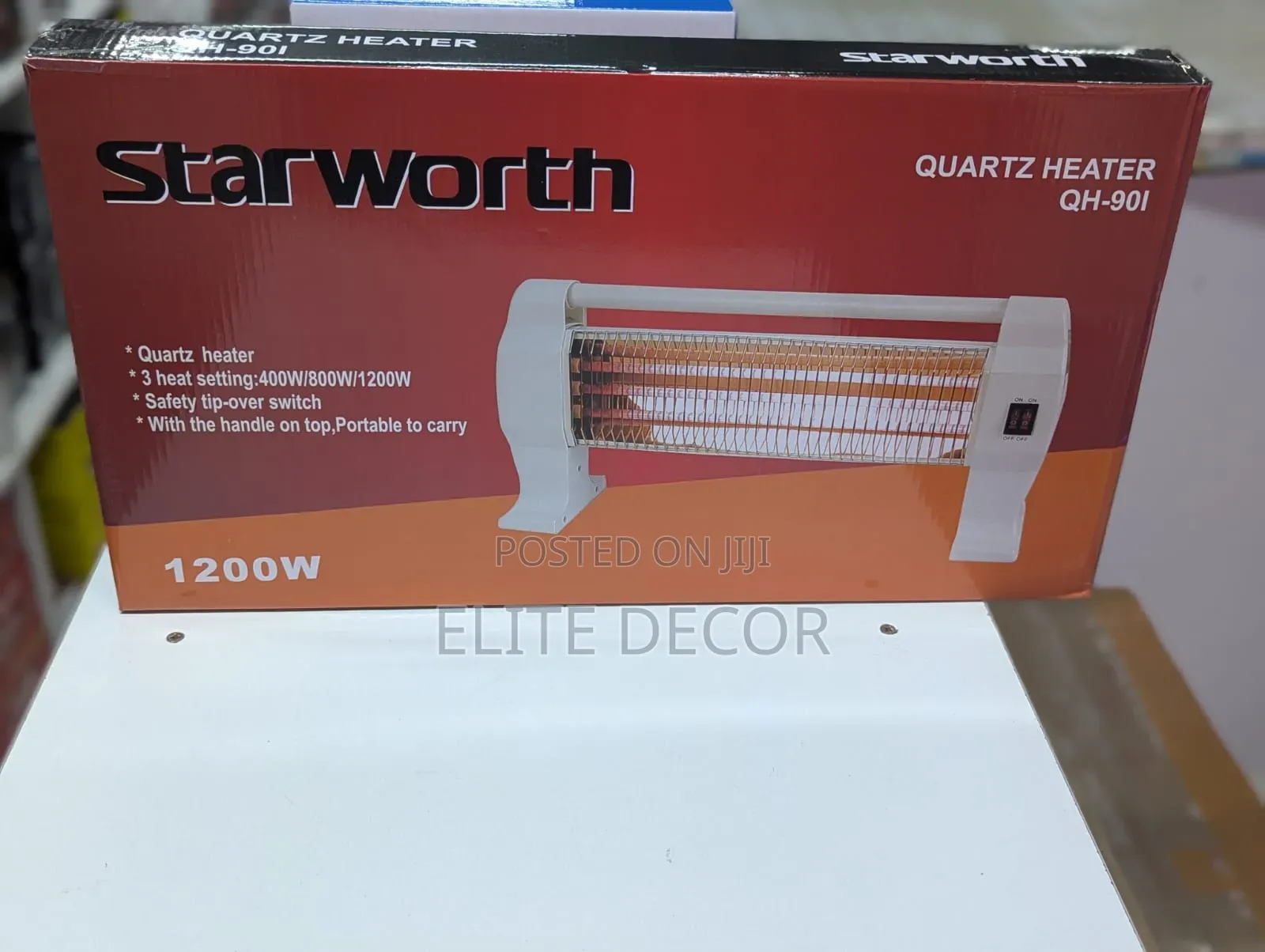 Starworth Quartz Room Heater 1200W – 3 Heat Settings (QH-90I)