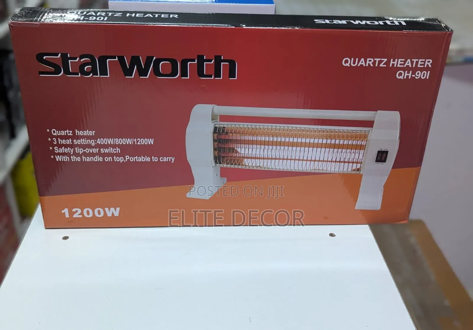 Starworth Quartz Room Heater 1200W – 3 Heat Settings (QH-90I)
