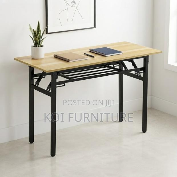 Office Desk; Sturdy Foldable Wooden Home Office Table
