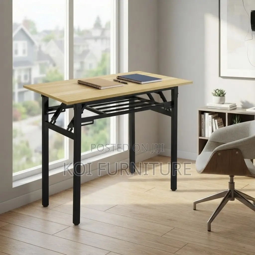 Office Desk; Sturdy Foldable Wooden Home Office Table
