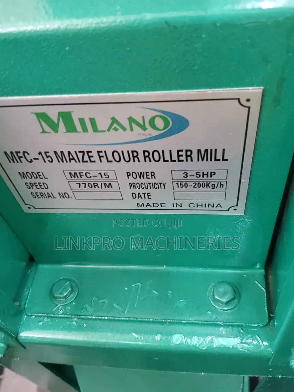 Medium Milano 5hp Motorised MFC-15 Maize Flour Roller Mill Machine