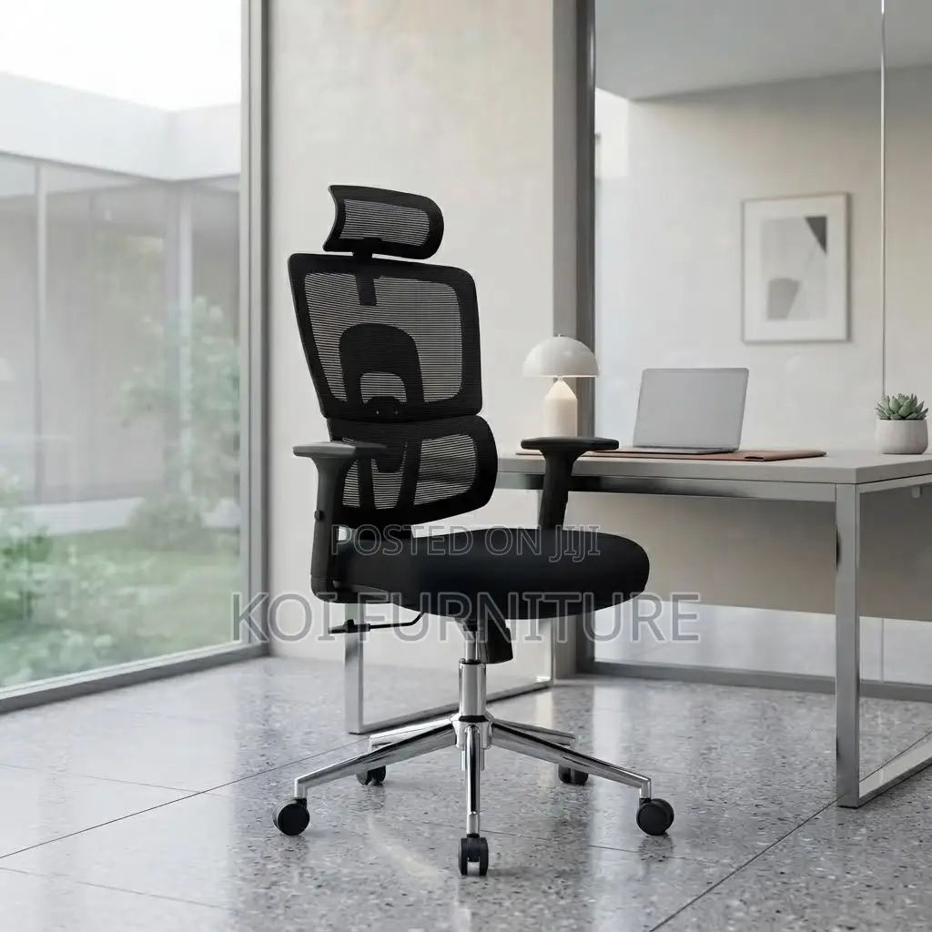 Office Chair; Fabric Black Orthopedic Mesh Office Seat