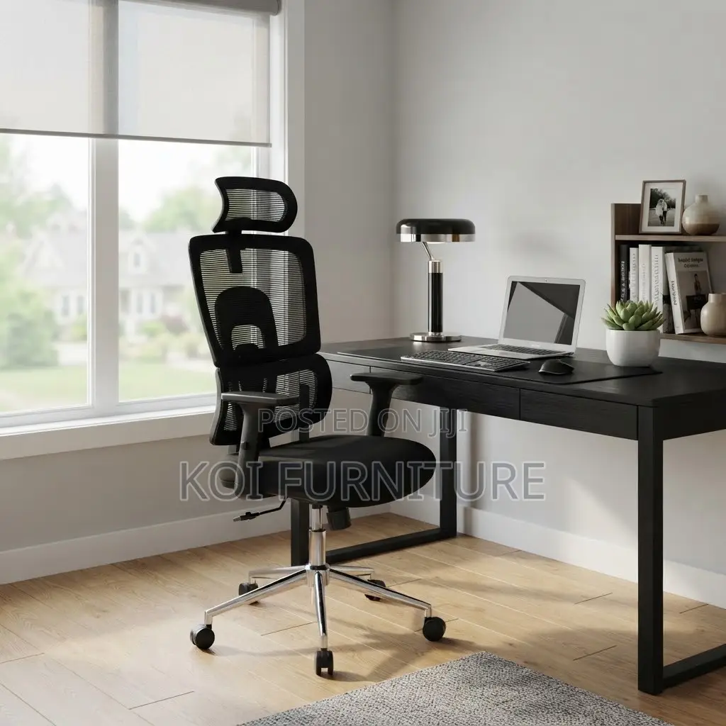 Office Chair; Fabric Black Orthopedic Mesh Office Seat