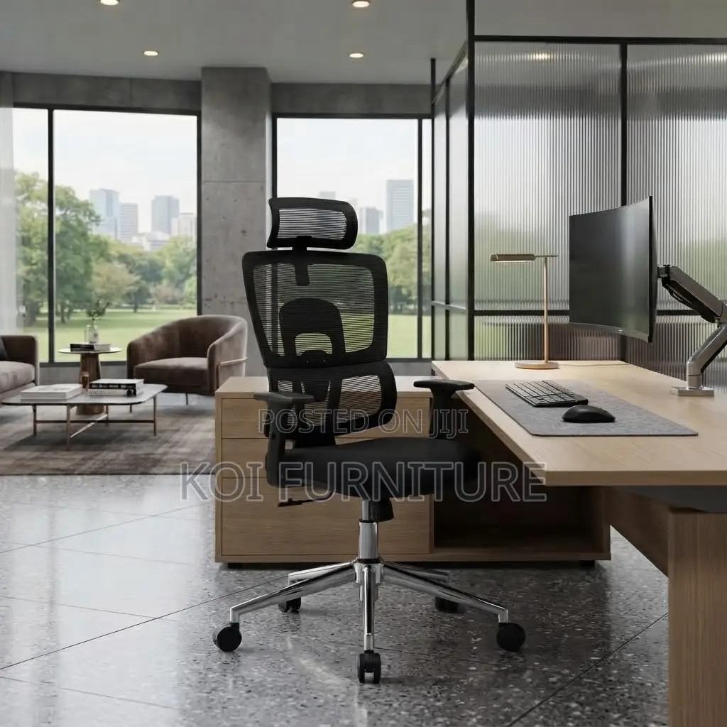 Office Chair; Fabric Black Orthopedic Mesh Office Seat