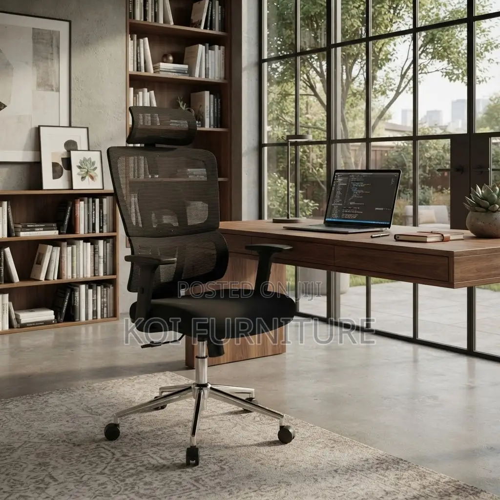 Office Chair; Fabric Black Orthopedic Mesh Office Seat