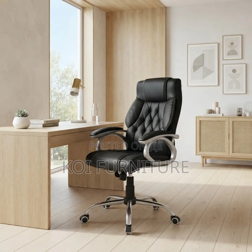 Office Chairs; Leather Fixed Office High Backrest Chairs
