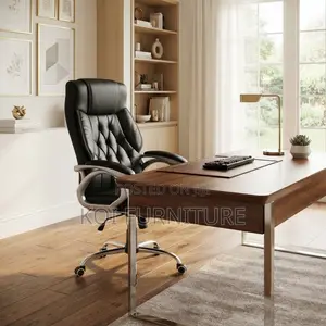 Office Chairs; Leather Fixed Office High Backrest Chairs