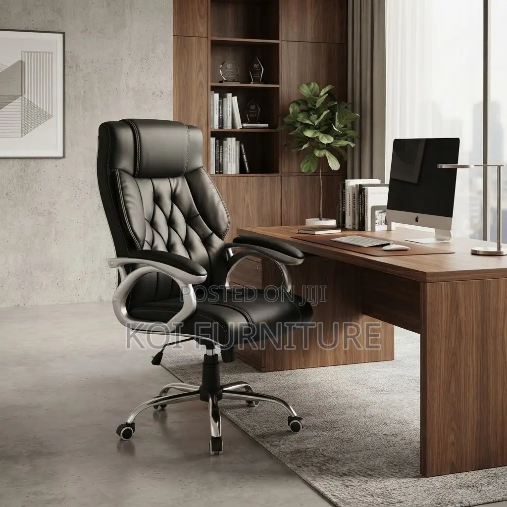 Office Chairs; Leather Fixed Office High Backrest Chairs