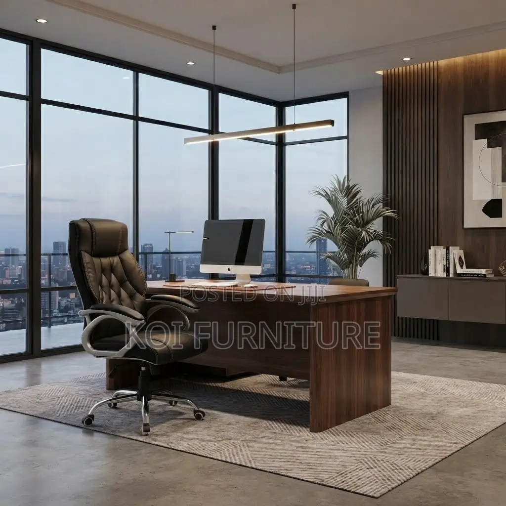 Office Chairs; Leather Fixed Office High Backrest Chairs