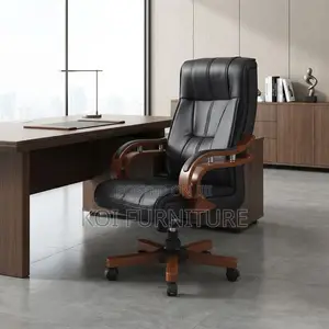 Office Chairs; Executive Leather High Back Adjustable Office Chairs