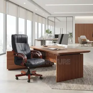 Office Chairs; Executive Leather High Back Adjustable Office Chairs