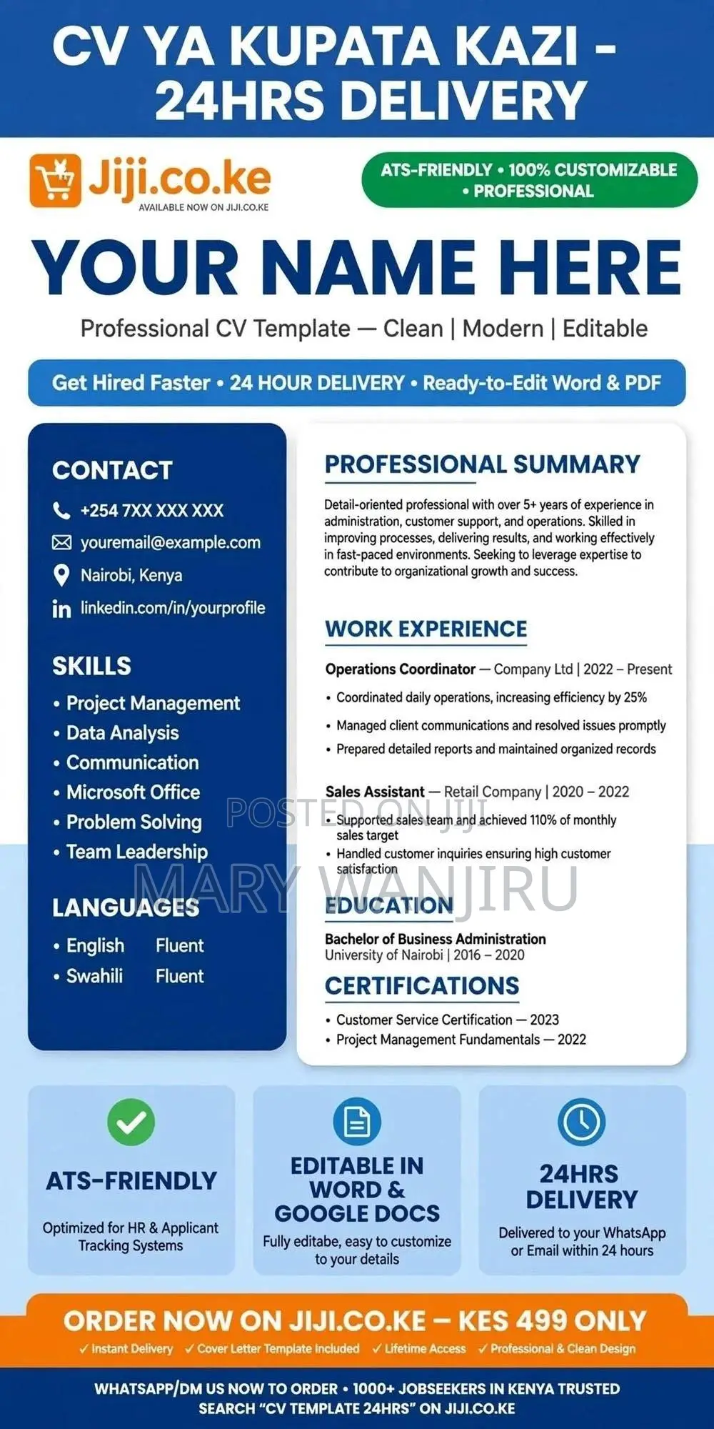 CV + Cover Letter + LinkedIn - ATS 3Hrs Delivery