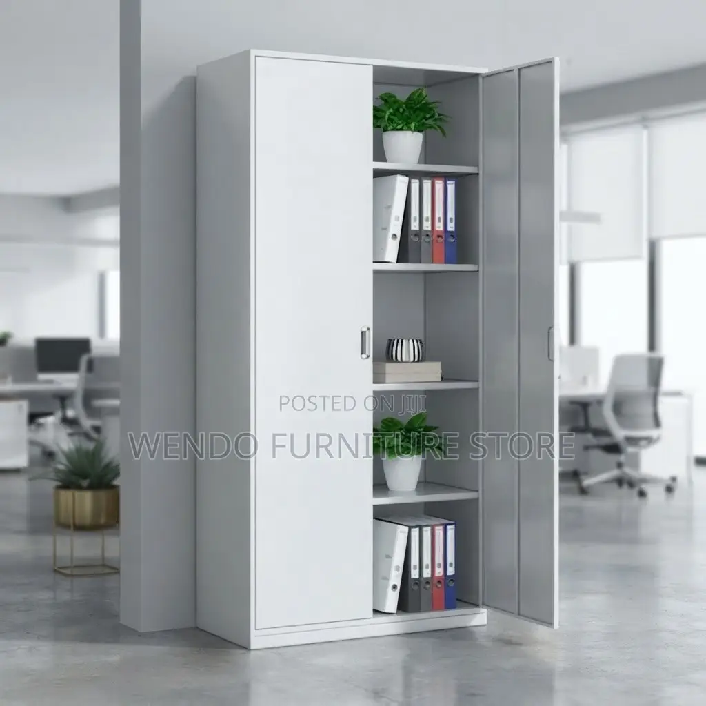 Office Cabinet; Multiple Shelves Lockable Office Cabinet With 2 Doors