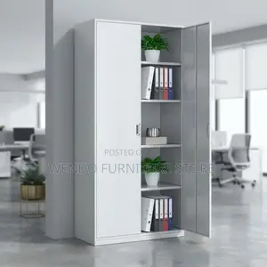 Office Cabinet; Multiple Shelves Lockable Office Cabinet With 2 Doors