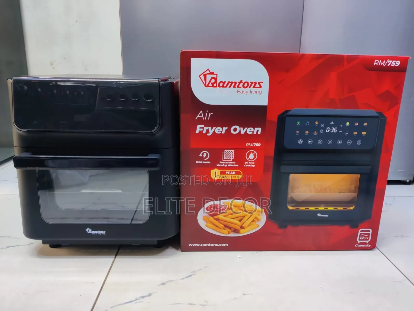 Ramtons 12L Air Fryer & Oven RM759 – Digital Multifunctional Cooker
