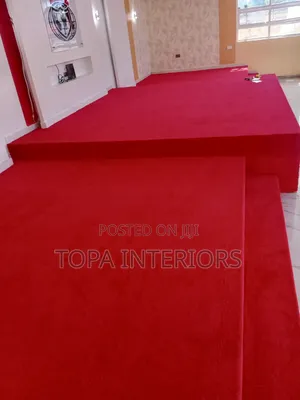 Fluffy Praise and Worship Area Premium Church Wall to Wall Red Carpets