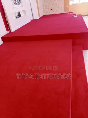 Fluffy Praise and Worship Area Premium Church Wall to Wall Red Carpets