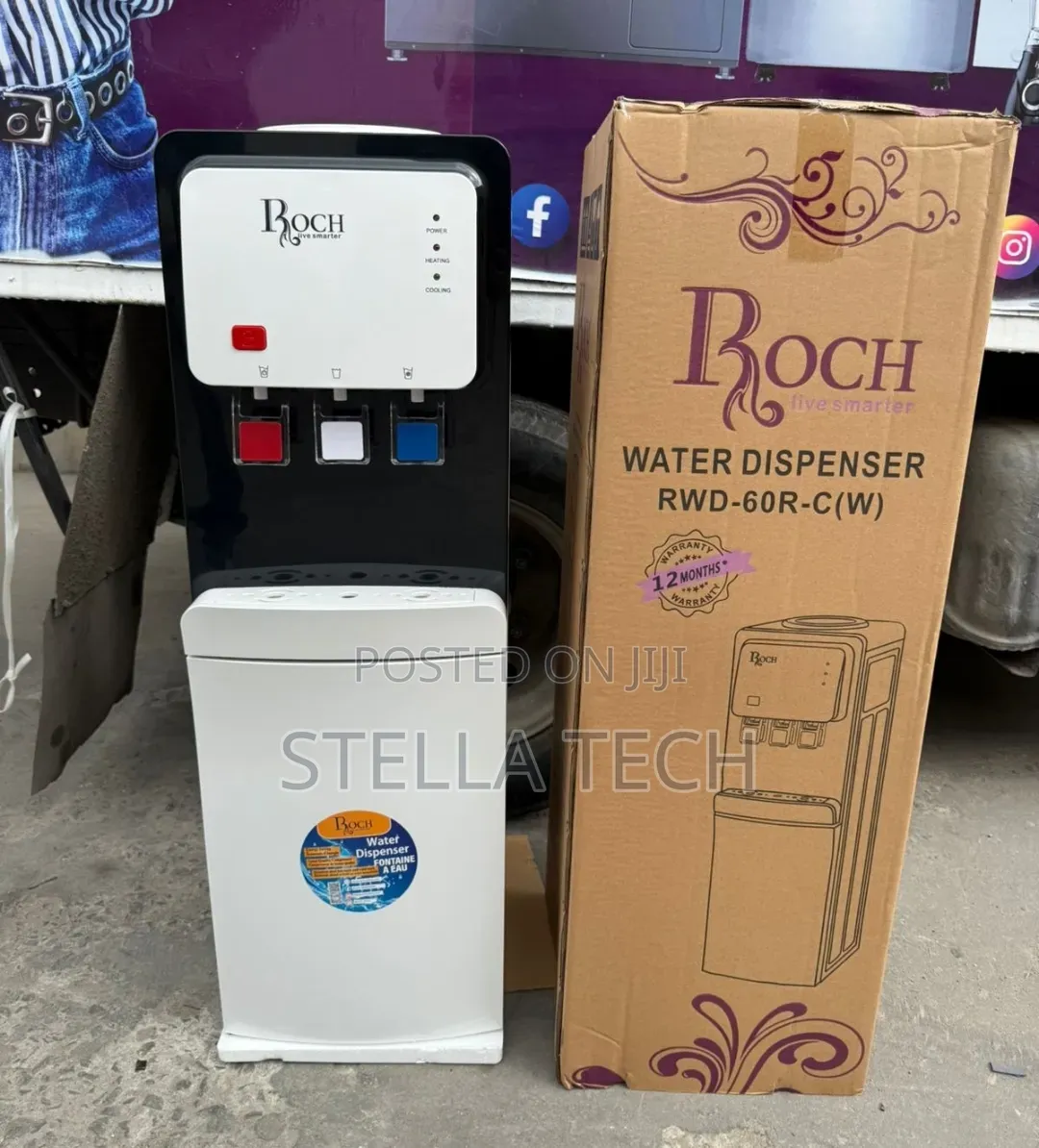Roch 3 Taps Water Dispenser With Compressor