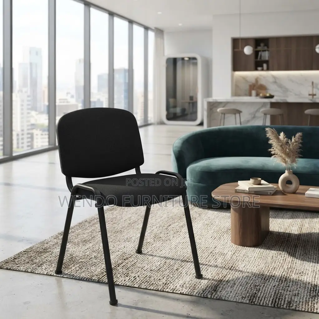 Office Chairs; Black Tosca Fabric Reception Seat