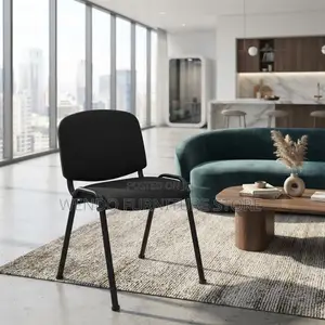Office Chairs; Black Tosca Fabric Reception Seat