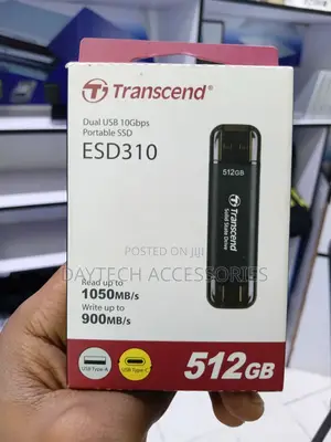 Transcend 512GB ESD310 Portable USB-C/A SSD (Metallic Silver)