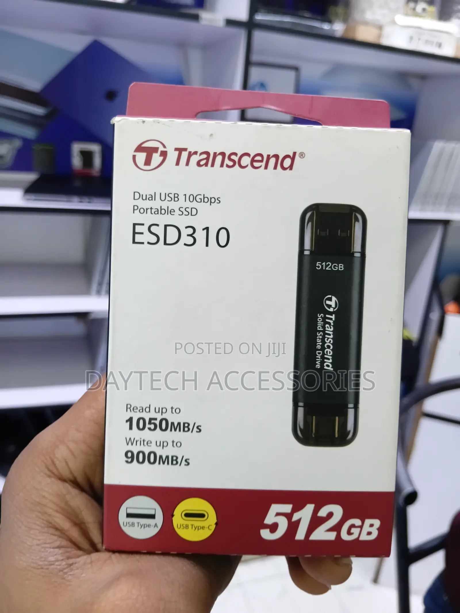 Transcend Esd310 512gb External SSD USB 2-in-1 Type C &Type A.