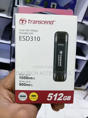 Transcend 512GB ESD310 Dual Portable SSD 1050mb/S USB-A+C Thumb Drive.