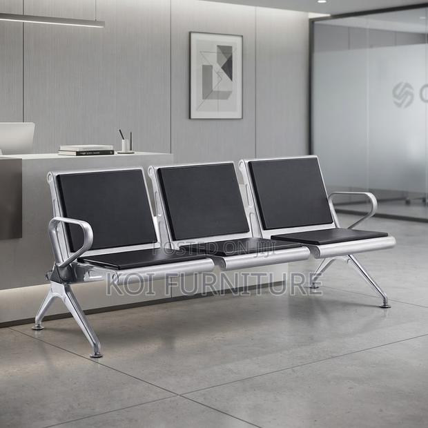 Office Bench; Three Seaters Metallic Supportive Reception Bench - thumbnail 2