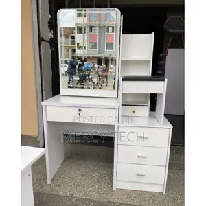 White Dressing Table With Sliding Mirror