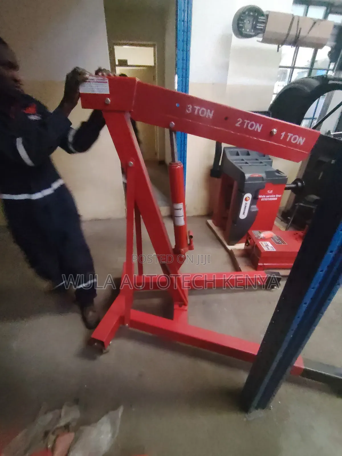 Hydraulic Ram With Manual Pumping Handle Engine Crane Hoist Sunshine