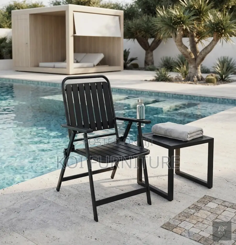 Home Chairs; Black Folding Gardens Chair