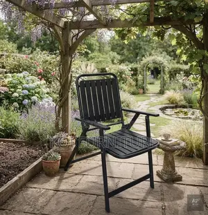 Home Chairs; Black Folding Gardens Chair