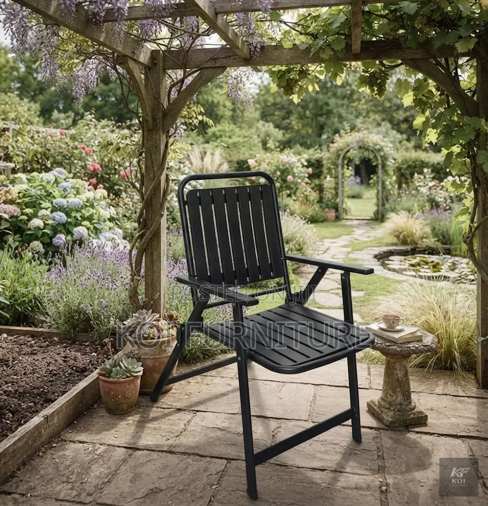 Home Chairs; Black Folding Gardens Chair