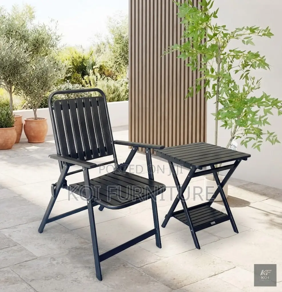 Home Chairs; Black Folding Gardens Chair