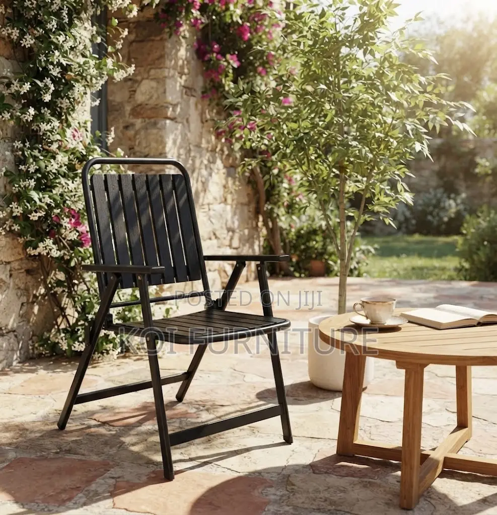 Home Chairs; Black Folding Gardens Chair