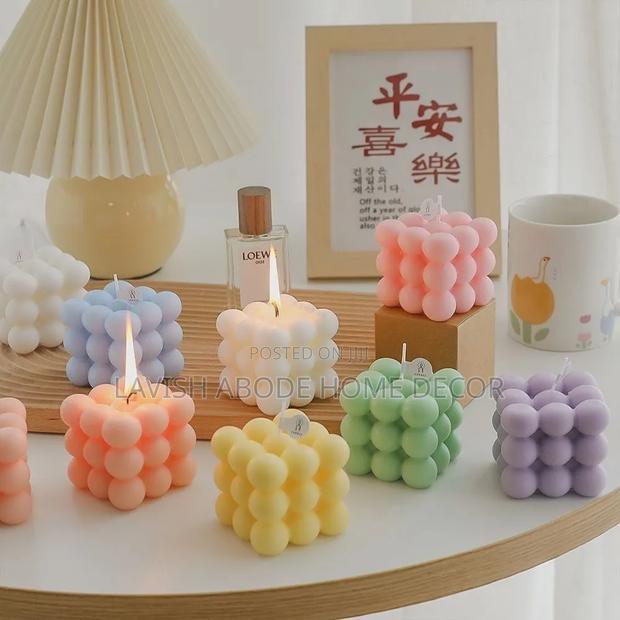 Cube Bubble Scented Candle – Decorative Home Décor Candle