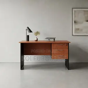 Office Desk; 1400mm Golden Home Office Desk With Lockable Drawer