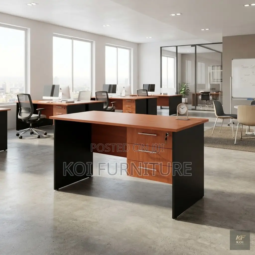 Office Desk; 1400mm Golden Home Office Desk With Lockable Drawer
