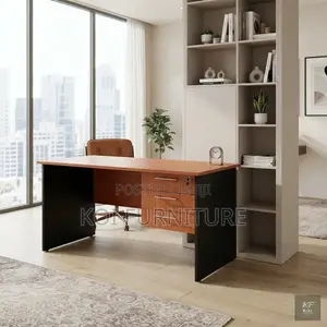 Office Desk; 1400mm Golden Home Office Desk With Lockable Drawer
