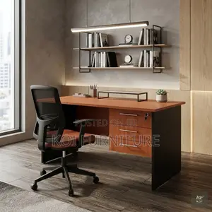 Office Desk; 1400mm Golden Home Office Desk With Lockable Drawer