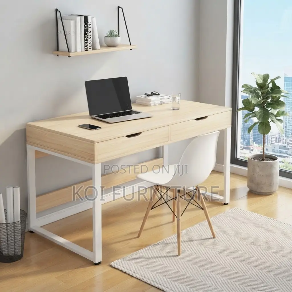 Office Desk; Dual Drawers Home Office Workspaces Desk