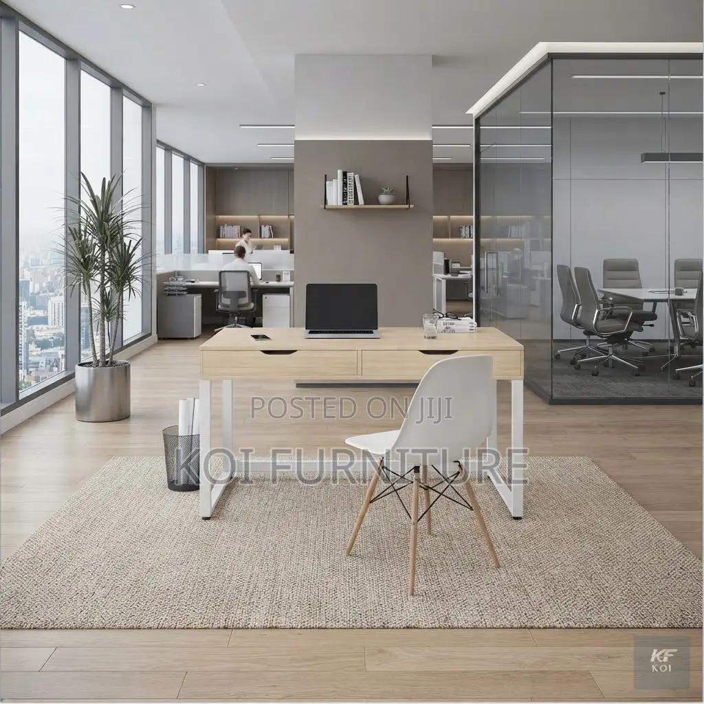 Office Desk; Dual Drawers Home Office Workspaces Desk