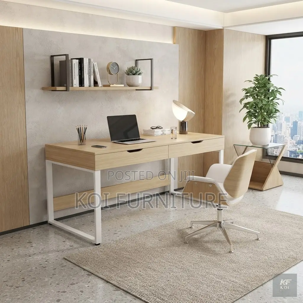 Office Desk; Dual Drawers Home Office Workspaces Desk