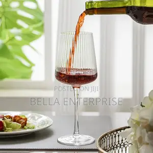 Classic Striped Wine Glasses ,High Quality Transparent Glass 4pcs