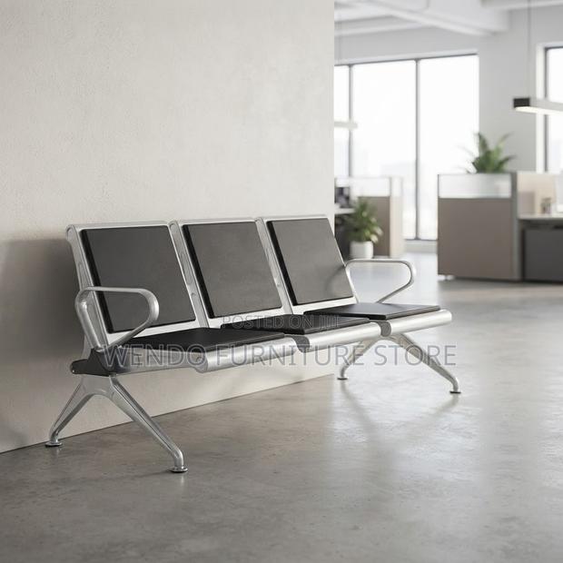 Office Benches; Leather Non Upholstered Three Seater Benches