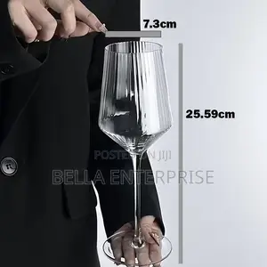 Classic Striped Wine Glasses ,High Quality Transparent Glass 4pcs