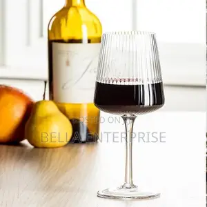 Classic Striped Wine Glasses ,High Quality Transparent Glass 4pcs