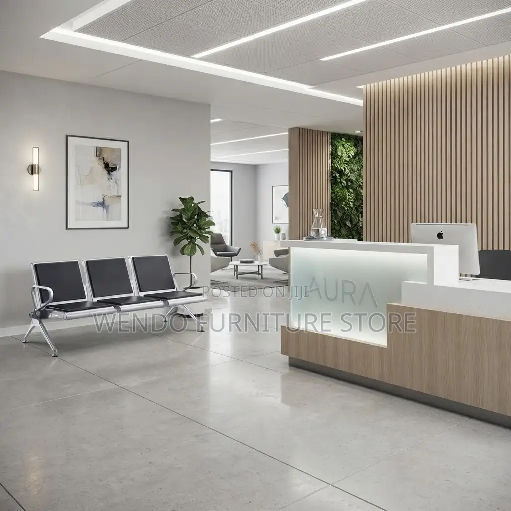 Office Benches; Leather Non Upholstered Three Seater Benches