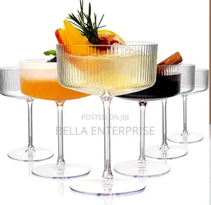 Martini Glasses 6-Piece Ribbed Glass