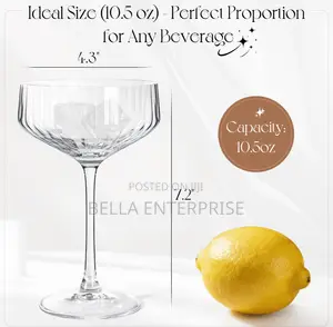Martini Glasses 6-Piece Ribbed Glass